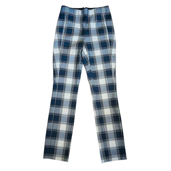 Rag & Bone Women’s Sz 0 Blue Plaid Pants Simone High Rise Ankle Slim Stretch - Picture 3 of 16